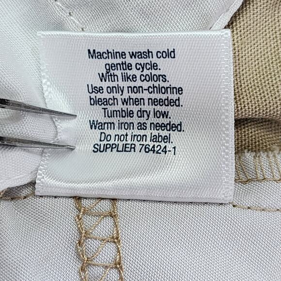 St Johns Bay Pants Womens 18P PETITE Tan Khaki High Rise Stretch Cotton Preppy - Picture 8 of 13